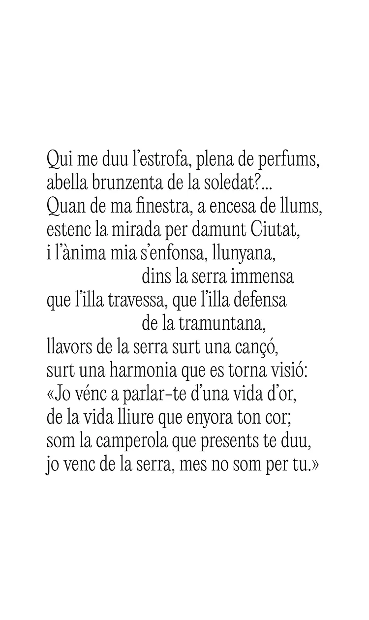 Poem fragment by Joan Alcover.
